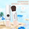 Mineral Sunscreen Setting Powder Mineral Brush Powder SPF 35 PA+++ Oil Control Matte Effect Lightweight Breathable Translucent Powder Setting Powder Sunscreen Makeup for Face with Brush-01 Translucent