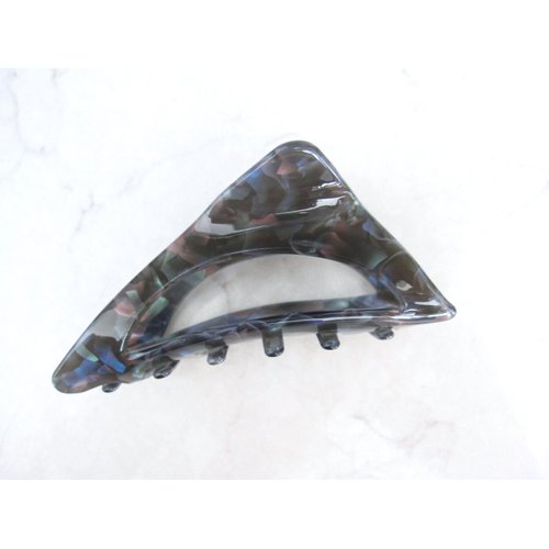 Generic Triangle abalone sea shell effect iridescent hair claw clamp clip