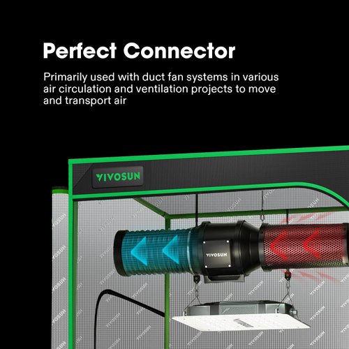 VIVOSUN 4 Inch 8 Feet Black Non-Insulated Flex Air Aluminum Ducting Dryer Vent Hose for HVAC Ventilation w/Two 4 Inch Stainless Steel Clamps