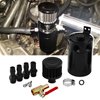 Sporacingrts 3 Port Oil Catch Can, 1 oulet + 2 intlet Compact Baffled Engine Oil Reservoir Tank with Breather Filter + Drain Valve