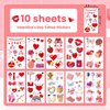 EMOME Valentine's Day Temporary Tattoos for Kids, 10 Sheets Lip Kiss Tattoos Temporary for Party Decorations Party Supplies, Cupid Heart Tattoos for Girls Kids