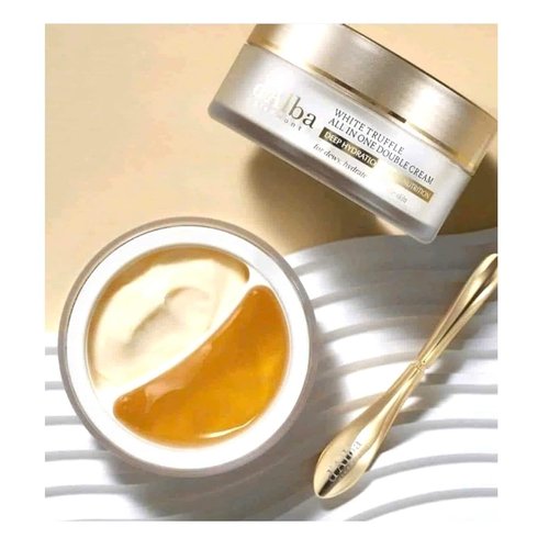 Korea Vegan Skincare_Italian White Truffle Double Serum & Cream 2-in-1 Face Moisturizer, Vegan Collagen, Non Comedogenic, Suitable for All Skin Types (2.46 oz)