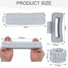 ACO-UINT 4Pcs Gray Spa Headband and Face Washing Wristbands Set, Skincare Headband Face Wash Headband Makeup Headband, Hair Claw Clip Skin Care Headband for Washing Face