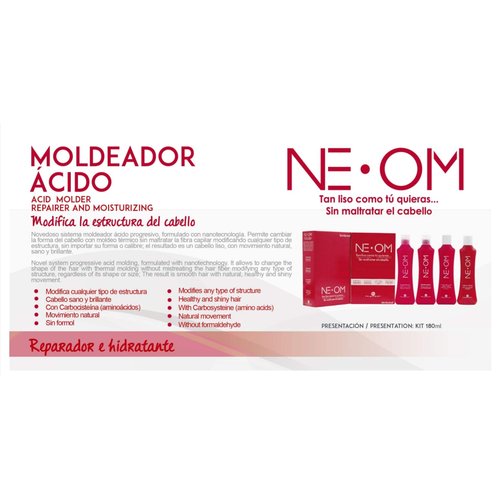 Naprolab Natural Hair Relaxer NEOM KIT Modifies the capillary structure, Acido Moldeador, Modifica la estructura capilar.