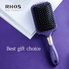 RHOS Paddle Hair Brush for Detangling-Cushion Hair Brush for Women&Men-Detangler Hair Brush with Nylon Bristles for Wet&Dry Hair-Square Hair Brush for Thick/Curly/Thin/Long/Short Hairs (1 Pack-Purple)