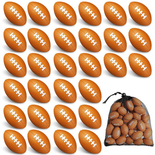 Zhanmai 40 Packs 1.4 Inch Mini Football Sports Stress Ball Mini Foam Sports Ball Mini Footballs Bulk for Footballs Party Favors Supplies Decoration Outdoor Games