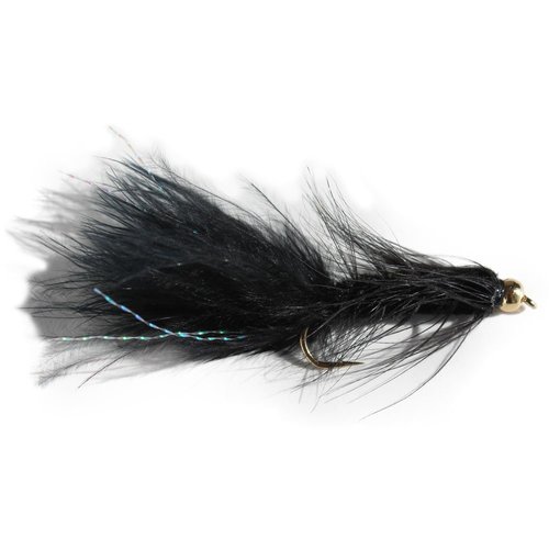 Flies Direct BH Woolly Bugger Black Assortment Trout Fishing Flies (1-Dozen)