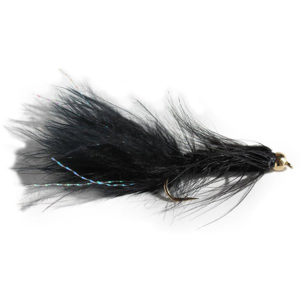 Flies Direct BH Woolly Bugger Black Assortment Trout Fishing Flies (1-Dozen)