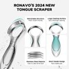 RONAVO Tongue Scraper for Adults, Metal Tongue Cleaner (2024) Tongue Coating Removal Bad Breath Care, Tongue Scraper with Black Carrying Case for Travel & Business Trips, Portable Storage