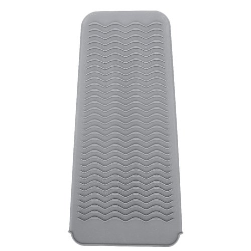 Heat Resistant Pad, Silicone Hair Straightener Heat Resistant Cover Pouch Travel Hair Curler Non-Skid Mat Hair Straightener Insulation Pad for Flat Iron (Grey)