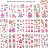 18 Sheets of Dessert Temporary Tattoos Cartoon Rainbow Ice Cream Lollies Cookie Cake Heart Tattoo Stickers for Girls Boys Kids Adults – Great for Birthday Party Sweet Summer Party Supplies