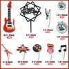Guitar Cake Toppers Music Theme Birthday Cake Toppers Electric Guitar Model Rock And RollCake Decorations For Rockstar Theme Party Guitar Party Bass Party Supplies (Red)
