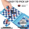 2 in 1 Checkers Sets Travel Toys Magnetic Travel Games Foam Checker Pieces Young Kids Family Board Game (Checkers&Tic-Tac-Toe)