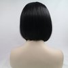 xiweiya Natural Black Wig Short Bob Hair Synthetic 13 * 3 Lace Front Wigs Heat Resistant Fiber Hair Glueless Soft Lace Replacement Wig Gifts for women 14 inch
