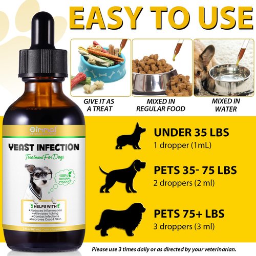 Yeast Infection Treatment for Dogs, Natural Dog Pets Herbal Supplement, Supports Dog Healthy Itch Relief, Ear Infection Treatment, Dogs Allergy Relief, Inflammation Relief