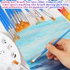 Halobios Paint Brushes Set for Acrylic Painting, 50 Pcs Flat and 50 Pcs Round Art Paint Brushes Acrylic Paint Brush, Paint Brushes for Kids Adults Oil Watercolor Rock Painting Body Face Nail Art