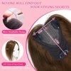 Hair Toppers for Women Real Human Hair Extensions Clip in Bangs 100 Percent Human Hair Topper with Thinning Hair for Daily 8x11cm Hand-Woven Area Coverage Swiss Lace Natural Hairpiece Light Brown