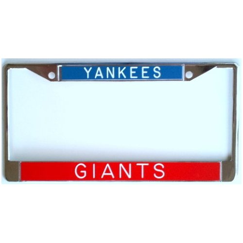 All About Signs 2 Yankees Giants License Plate Frame Blue andRed