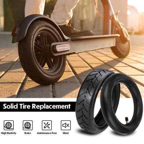 8.5 Inch Electric Scooter Replacement Tire & Inner Tubes, 50/75-6.1 Compatible for Gotrax Gxl V2/Xiaomi M365/Pro/1S, 8 1/2X2 Rubber Tyre & Air Inner Tube Set (Straight Valve Stem) (1 Set)