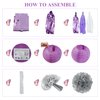 72Pcs Purple Birthday Party Decorations for Girls Women, Lavender Purple and Sliver Butterfly Party Decorations Supplies Balloons Happy Birthday Banner Circle Dots Paper Lanterns Pom Hanging Swirls