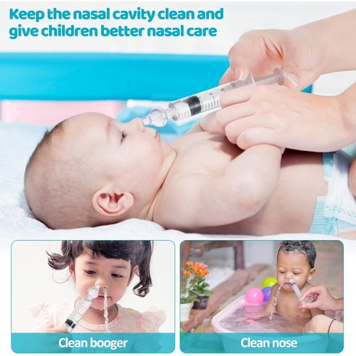 LONMATO Baby Nasal Aspirator, Sinus Rinse System Professional Baby Nasal Irrigator- Portable Infant Nose Cleaner Quick Rinse Device for Newborn Infants Kids Children- BPA Free More Convenient, 4 Packs