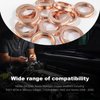 Augeny 12 PCS Oil Drain Plug Gasket, O.D 17mm Copper Crush Washer Oil Drain Plug Gasket, Copper Compression Washer Compatible with F4XY-6734-A, 11026-JA00A, 11026-01M02 350Z