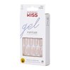 KISS Gel Fantasy Ready-to-Wear Press-On Gel Nails, “Here I Am”, Short, White, Nail Kit with 24 Mega Adhesive Tabs, Pink Gel Glue, Manicure Stick, Mini File, and 28 Fake Nails