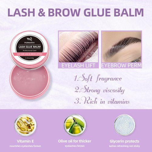 PERMANIA Lash Perm and Black Kit,Salon Grade Supplies for Eyelash Lift and Brow Lamination Black Ti-nt with Lash Lift Balm 4 IN 1 Fast Quick Curling & Coloring Natural Result Hair Color Developers