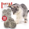 Kats'N Us Real Rabbit Fur Pom Pom Ball Cat Toy - 10 Pak