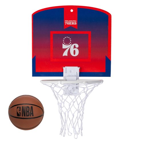 Franklin Sports NBA Philadelphia 76ers Mini Over the Door Basketball Hoop - Kids Indoor Mini Basketball Hoop with Basketball - NBA Fan Shop Mini Hoop for Bedroom + Office - Over the Door Mini Hoop Set