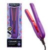 Hot Beauty Professional Ceramic Mini Flat Iron 1/2", Anti-Frizz, Fast Heating, Versatile Styling for Curly & Straight Hair, Ideal for Traveling with Travel Pouch (Violet)