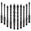 Mgtgbao Concrete Drill Bit Set, 10pcs Masonry Drill Bits Set Carbide Tip for Glass, Brick, Tile, Concrete, Plastic and Wood with Size 3/16” (5mm),1/4” (6mm), 5/16” (8mm),3/8” (10mm), 1/2” (12mm).