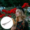 4pcs Bill Hair Clips, Hollow Style Metal Alligator Curl Clips without Teeth Headpiece Hair Accessories for Women Girls ( Silver )