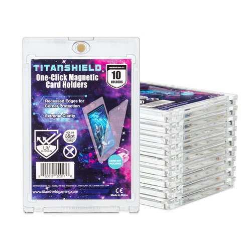 TitanShield 35PT One Click Magnetic Trading Card Holder (Pack of 10)