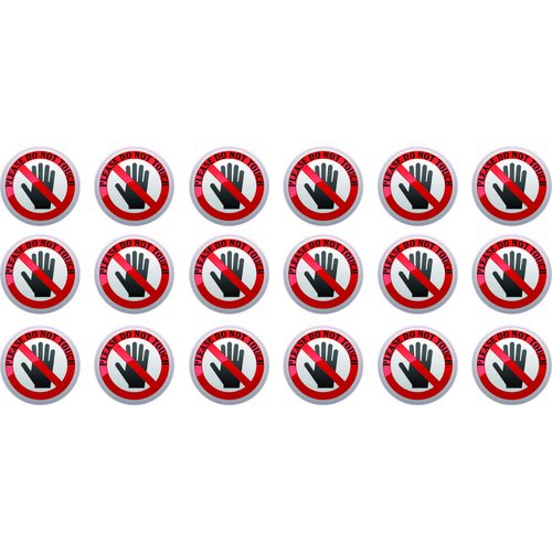 StickerTalk Do Not Touch Vinyl Stickers, 1 Sheet of 18 Stickers, 1 inch by 1 inch Each