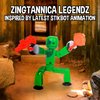 Zing StikBot Zingtannica Action Pack - Collectible Action Figures and Accessories, Includes 1 Stikbot, 1 Set of Accessories, Stop Motion Animation, Ages 4 and Up (Green (Karmatopia))