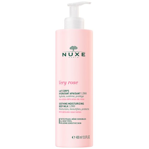 NUXE Very Rose Soothing Moisturizing Body Lotion. 24-Hour Hydration, with Rose Oil Extract & Shea Butter, 13.5 Fl Oz