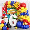 Red Yellow Blue Balloons Garland Kit, Carnival Circus Balloon Arch with Blue Red Yellow Metallic Gold Balloons for Baby Shower Birthday, Gender Reveal Carnival, Superhero, Video Game Themed Party