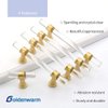 goldenwarm 5 Pack Acrylic Drawer Pulls 3in Gold LS9165GD76 Cabinet Handles for Kitchen, Dresser Drawer Clear Glass Handle Pull