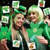 HOWAF 96pcs St. Patrick's Day Temporary Tattoos,Glitter Shamrock Tattoo Stickers for Irish Party Decorations,Lucky Clover Face Tattoos with Leprechaun for Green Party Parade Makeup