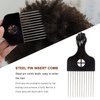 Magic Curl Sponge Set for Barber Hair Styling: Afro Twist Hair Brush, Metal Pick Comb, and Styling Combs (Black-A)