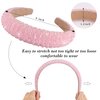 Wecoe Pink Headband Fashion Rhinestone Headband Women Padded Headband Fancy Bling Diamond Sparkle Crystal Beaded Headband Cute Hair Band Homecoming Hair Accessories For Women Girls Birthday Gifts