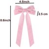 2Pcs Velvet Hair Bows Ribbon for Women Big Fall Alligator Clips Bowknot Hair Ponytail Holder Accessories for Women Girls Toddlers Teens Kids (Beige+Pink)