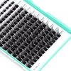 Bodermincer 10-12-14-16mm MIX D Curl Lash Clusters Individual Lashes Mink Cluster Eyelash Extension Natural 3D Russian Volume Faux Eyelashes Individual Lashes Makeup (M01# 8-10-12-14-16mm MIX)