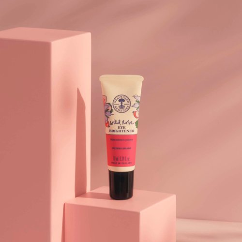 Neal's Yard Remedies Wild Rose Eye Brightener | Eye Cream for Dark Circles and Puffiness with Hyaluronic Acid | Certified Organic Eye Cream | Vegan Eye Cream | 0.34 fl.oz.