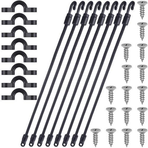 8 Sets Rod Strap Holder Boat Deck Rod Straps Rod Tamer Straps Fishing Rod Hold Down Straps Deck Mount Connector Boat Fishing Rod Straps Deck Mount Straps for Fishing Boat Kayak (18 Inch)