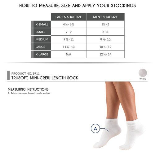 Truform Medical Compression Socks for Men and Women; 8-15 mmHg Ankle Length Low Cut, White, Small