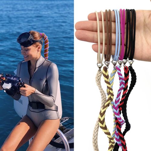 3 Packs 35" Ponytail Holders Hair Ties for Sports, Elastic Spiral Hair Tie Scrunchies No Damage Strong Braided Pony Tails Hair Ties for Wind Water Swim for Long Thick Curly Thin Fine Hair (Mix Color)