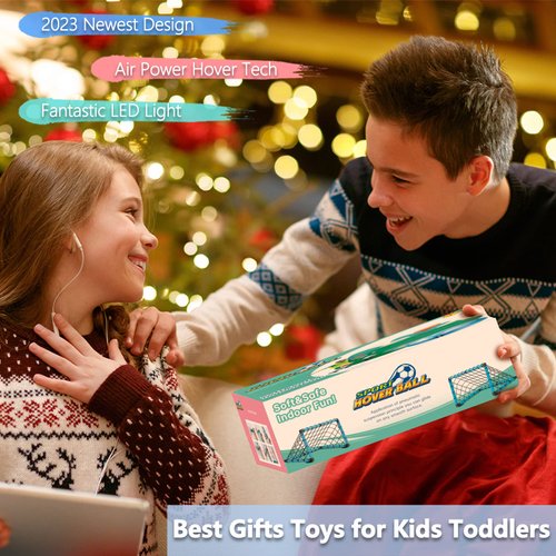 BaLaM Hover Soccer Ball Toys for 3-8 Year Old Kids Toddler Boys Girls, Christmas Birthday Gifts for Kids Age 3 4 5 6 7 8, with 2 Goals and Nets, Blue.