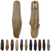 SYXLCYGG Clip in Ponytail Hair Clip Claw Blonde Ponytails Extension Straight 18" 4.3 OZ Synthetic Like Real Fake Hair piece Yaki Easy To Use Fluffy Yaki